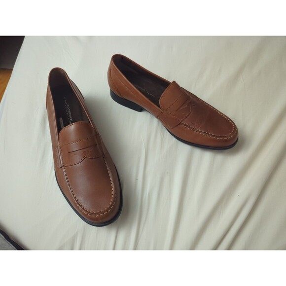 ROCKPORT SHOES MENS SIZE 12 BROWN LEATHER SLIP ON WALKABILITY TrueTech - Picture 2 of 9